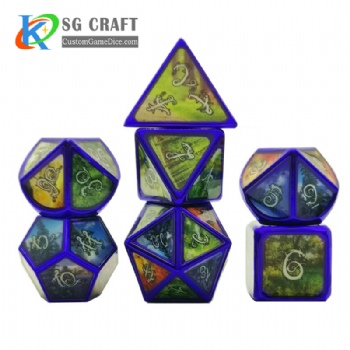 Game dice Custom Polyhedral Metal Gaming Dice Set