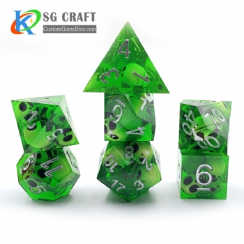 Transparent Green With Skull In dice Sharp Dice
