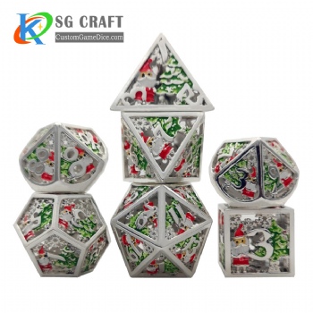 New  hollow out dragon Christmas metal dice