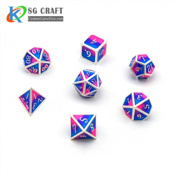 3 COLORS MIXED METAL DICE SET