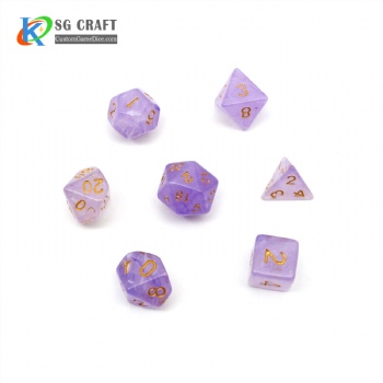 VELVET PURPLE PLASTIC DICE SET