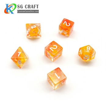 NEBULA ORANGE PLASTIC DICE SET