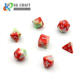 WATERMELON RED PLASTIC DICE SET