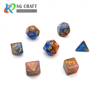 COLORFUL GLITTER PLASTIC DICE SET