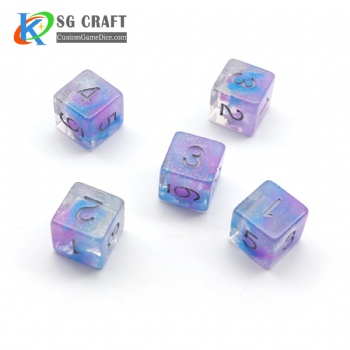 COLORFUL GLITTER PLASTIC DICE 