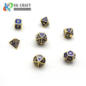 BLUE ENAMELED METAL DICE