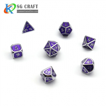 PURPLE ENAMELED METAL DICE