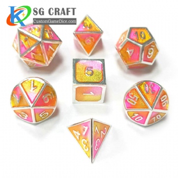 New 3 colors enamel mixed Metal Dice