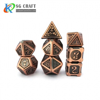 New Antique Copper Metal Dice 