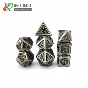 New Antique Silver Metal Dice 