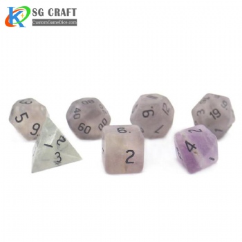 Natural Fluorite stone dice set