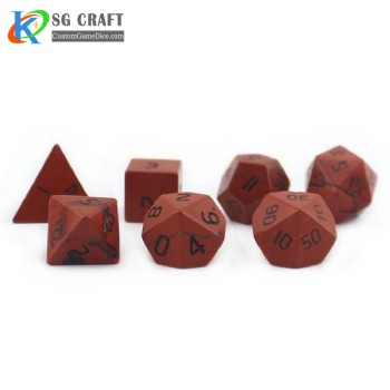 Natural red stone dice set