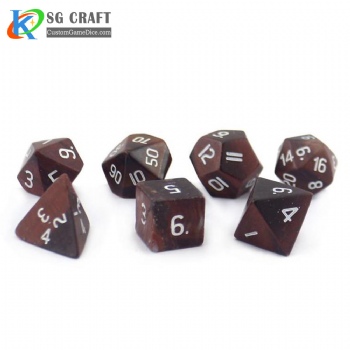 Natural Red Tiger's Stone Dice set