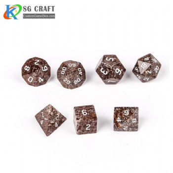 Natural snowflake stone Dice Set