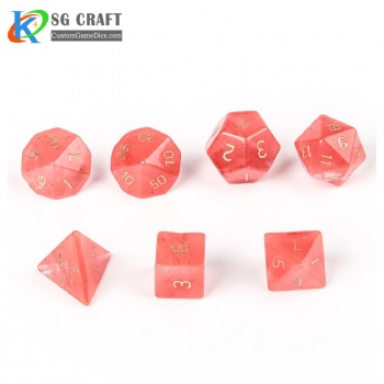 Watermelon red stone Dice Set