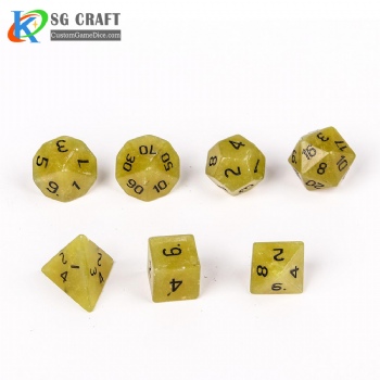 Natural Lemon Jade stone Dice Set