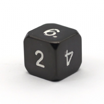 METAL BLACK NICKEL D6 DICE