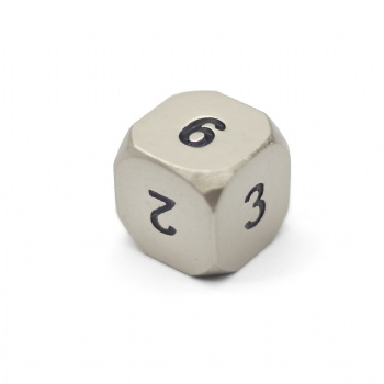 METAL PEARL NICKEL D6 DICE