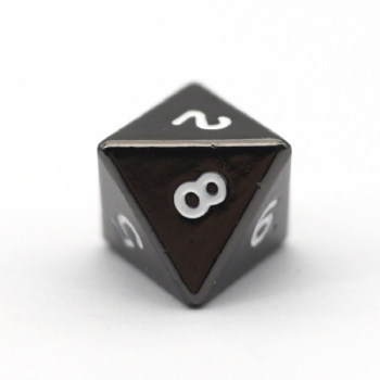 BLACK NICKEL METAL D8 DICE