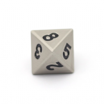 PEARL SILVER METAL D8 DICE