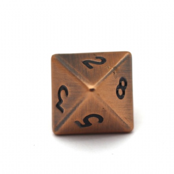  ANTIQUE COPPER METAL D8 DICE