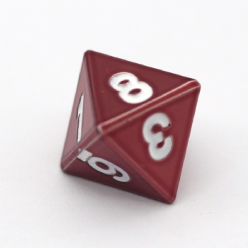 RED METAL D8 DICE