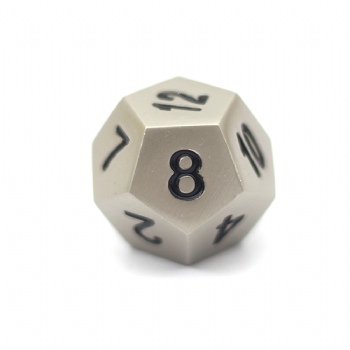 PEARL NICKEL METAL D12 DICE