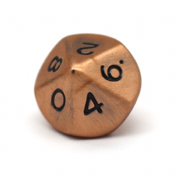 ANTIQUE COPPER METAL D10 DICE