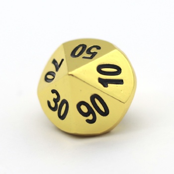 GOLD METAL D10% DICE