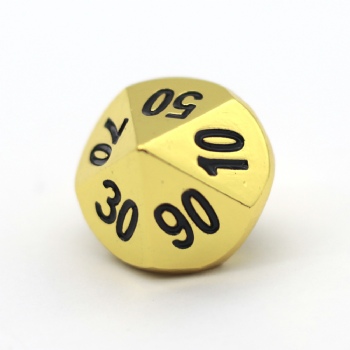 GOLD METAL D10% DICE