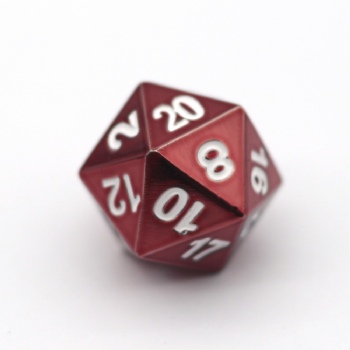 RED METAL D20 DICE