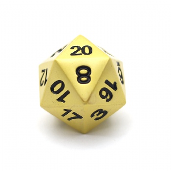 PEARL GOLD METAL D20 DICE