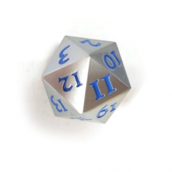 PEARL CHROME METAL D20 DICE