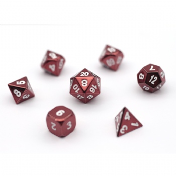 RED METAL DICE SET