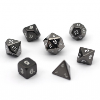 BLACK NICKEL METAL DICE SET