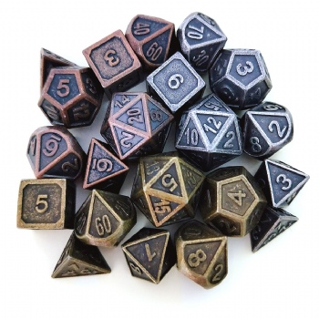 ANTIQUE METAL DICE SET