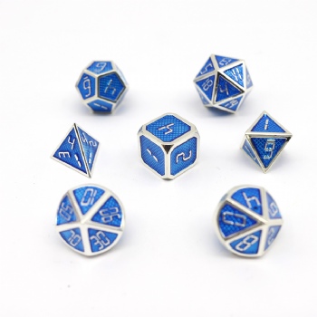 BLUE COLOR METAL DICE SET