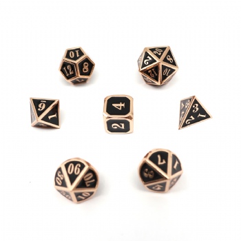 BLACK COLOR METAL DICE SET