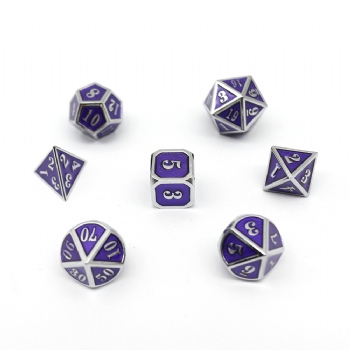 PURPLE COLOR METAL DICE SET