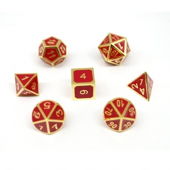 RED COLOR METAL DICE SET