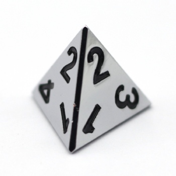 METAL SILVER D4 DICE