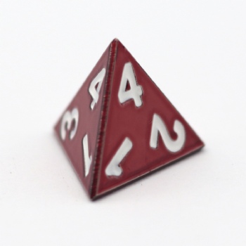 RED METAL D4 DICE