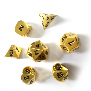 GOLD  METAL DICE SET