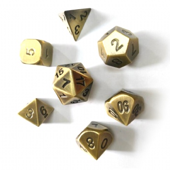 BRASS  METAL DICE SET