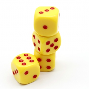 YELLOW  PLASTIC D6 DICE