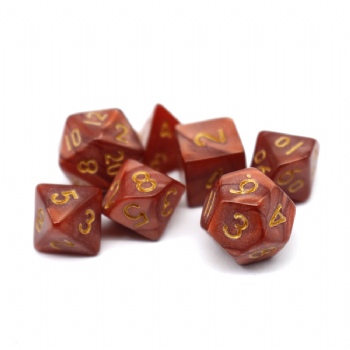 RED MARBLE DICE SET