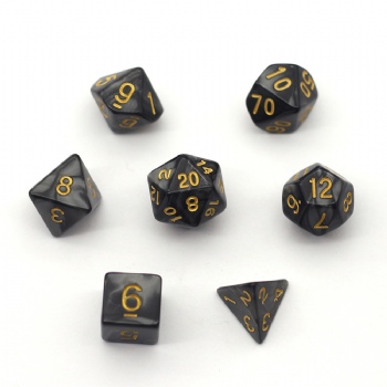 BLACK MARBLE DICE SET