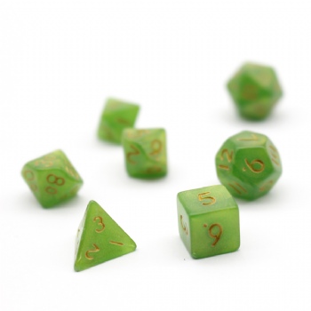 GREEN PLASTIC DICE SET