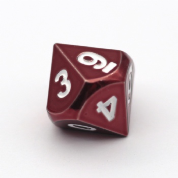 Red Metal D10 Dice