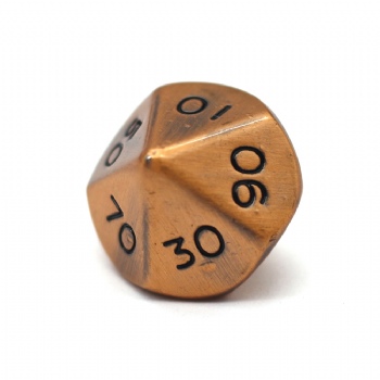 Antique Copper Metal D10% Dice